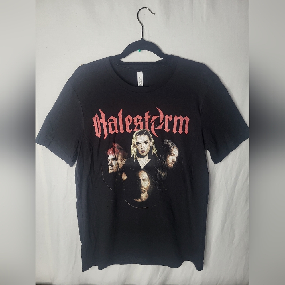 New Halestorm Summer Tour 2023 Black Short Sleeve Concert Cotton Tee Size Large